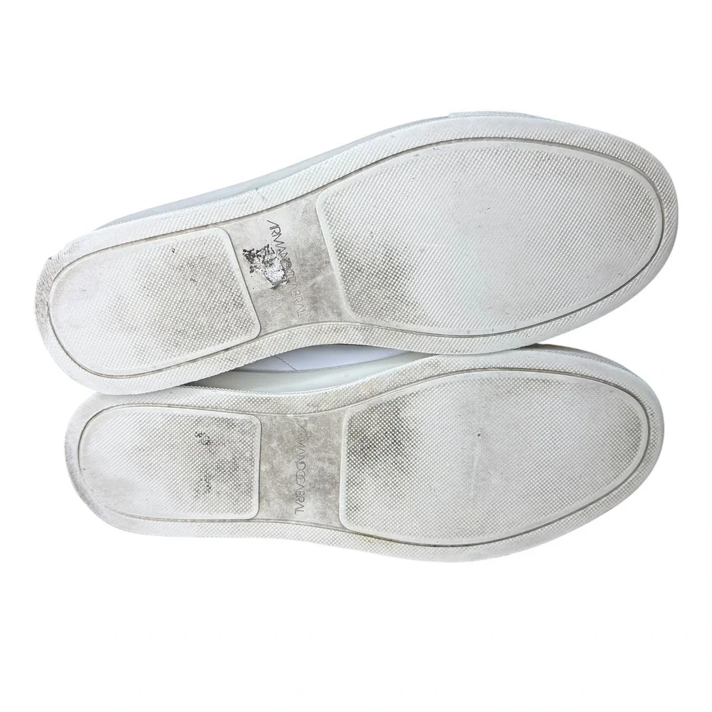 Armando Cabral Smart Minimalist Quiet Luxury Leather Sneakers‎ White 9.5